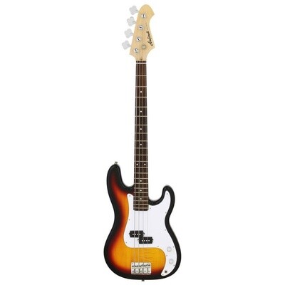 Aria STB P Bass Guitar, 3 Tone Sunburst with White Pickguard