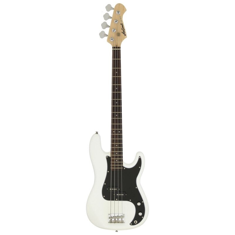 Aria STB P Bass Guitar, White with Black Pickguard