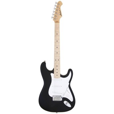 Aria STG003 Electric Guitar, Maple Fingerboard, Black