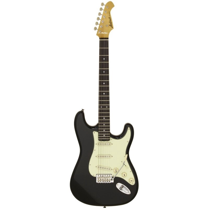 Aria STG62 Electric Guitar, Mint Green Pickguard, Black