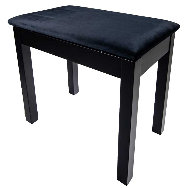 Steinhoven &quot;PRELUDE&quot; Piano Stool with Book Storage, Polished Black