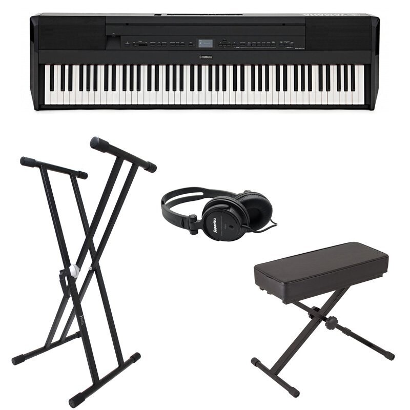 Yamaha P525B Digital Piano Bundle 2, Black - Free Delivery