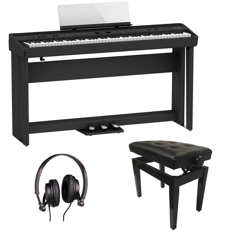 Roland FP90X Digital Piano Bundle 2, 88 Key Keyboard, Black - Free Delivery