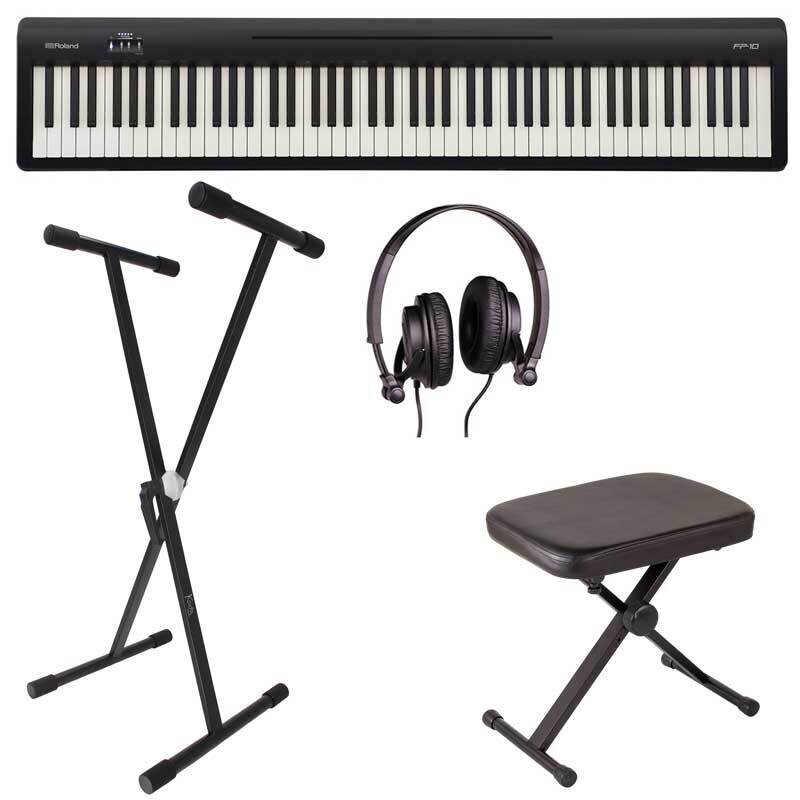 Roland FP10 Digital Piano Bundle 1, 88 Keys Keyboard, Black - Free Delivery