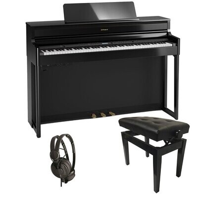 Roland HP704 Digital Piano Bundle 1, Polished Ebony - Free Delivery