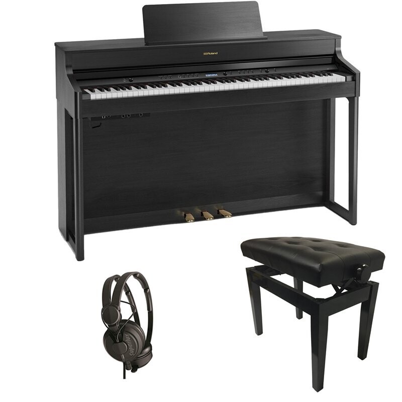 Roland HP702 Digital Piano Bundle 1, Charcoal Black - Free Delivery