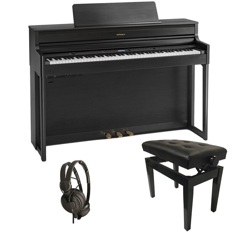 Roland HP704 Digital Piano Bundle 1, Charcoal Black - Free Delivery