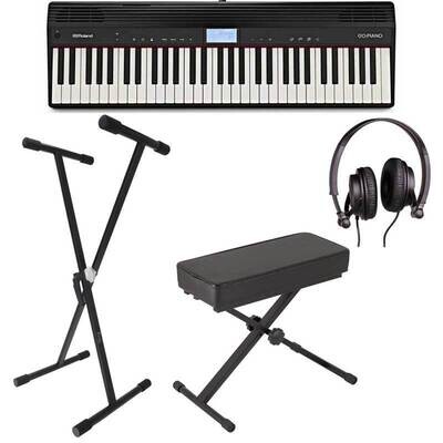 Roland Go 61 Key Digital Piano Bundle 1, Black - Free Delivery