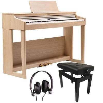 Roland RP701 Digital Piano Bundle 2, 88 Keys Keyboard, Light Oak - Free Delivery
