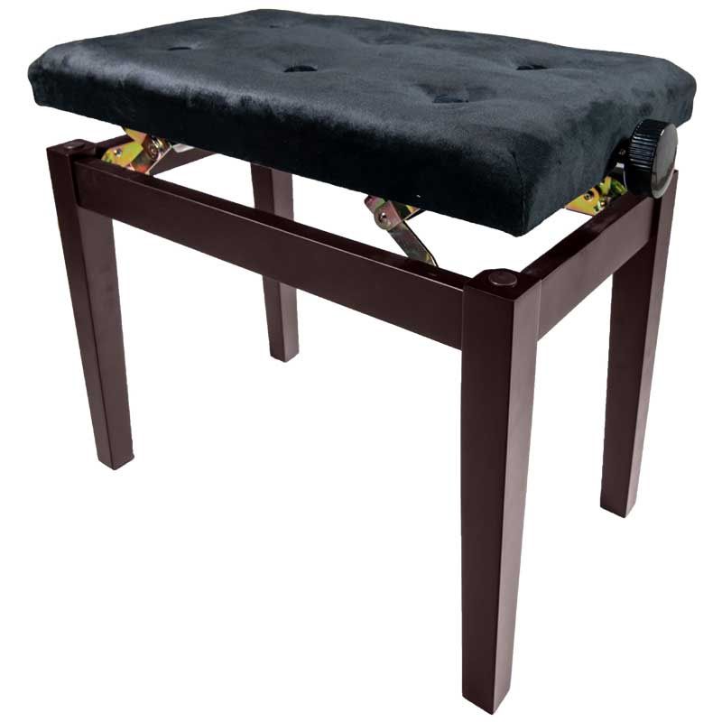 SONATA Adjustable Piano Stool, Satin Rosewood, Black Velvet Top