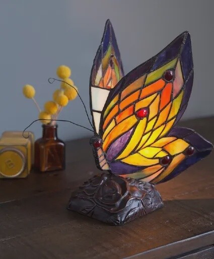Butterfly Stained Glass Lamp