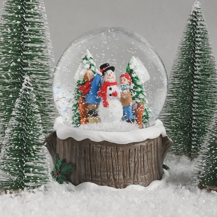 Snowman and Kids Snow Globe