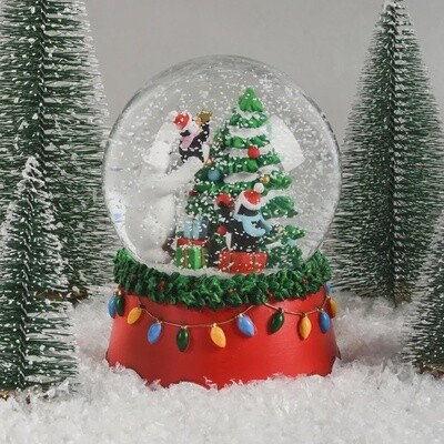 Polar Bear and Penguin Christmas Snow Globe