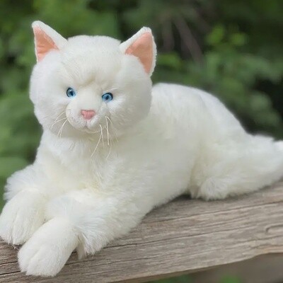 19&quot; White Floppy Plush Cat