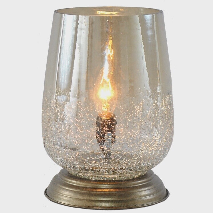 7.9"H Taupe Handblown Glass Shade Tiffany Lamp