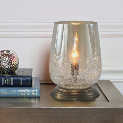 7.9&quot;H Taupe Handblown Glass Shade Tiffany Lamp