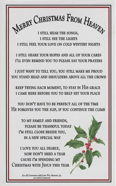 Merry Christmas From Heaven Bookmark