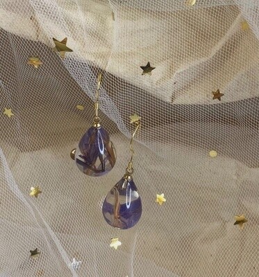 Pressed Flower Dangle Earrings
