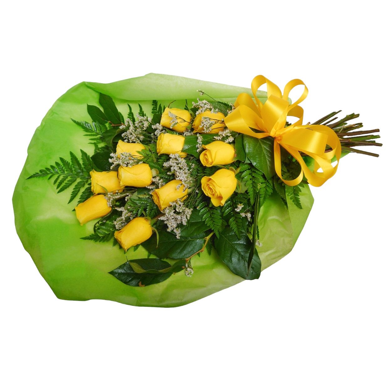 Classic Yellow Roses Wrapped Bouquet
