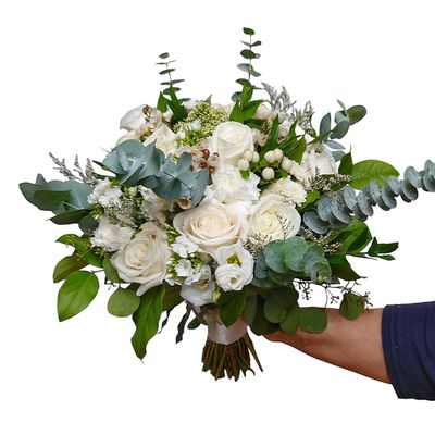 White Berries Wedding Bouquet