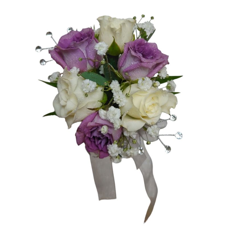 Charming Purple and White Corsage