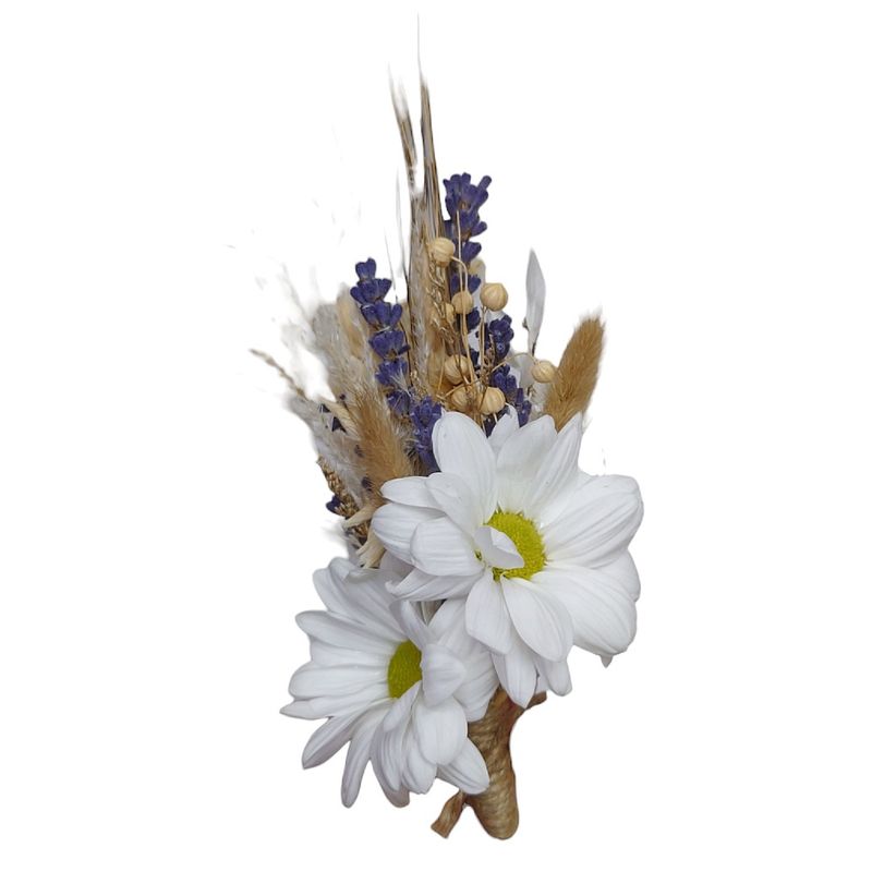 Lavender and Daisies Boutonniere