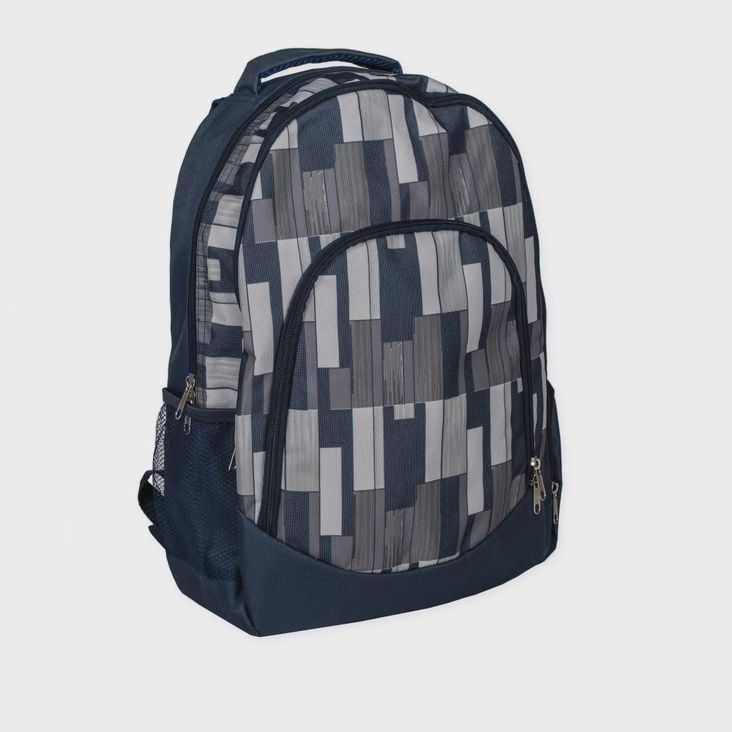 Grey Pixel Laptop School Backpack