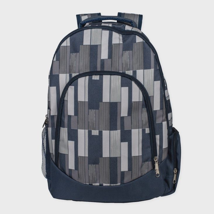 Grey Pixel Laptop School Backpack