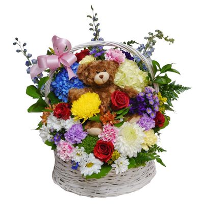 New Baby Girl Flower Basket