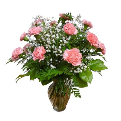 Classic Carnations In A Vase Arrangement