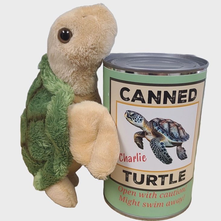 Canned Sea Turtle Stuffed Animal Plush