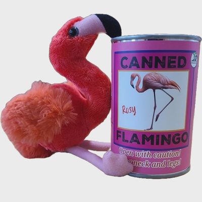 Canned Flamingo Stuffed Animal