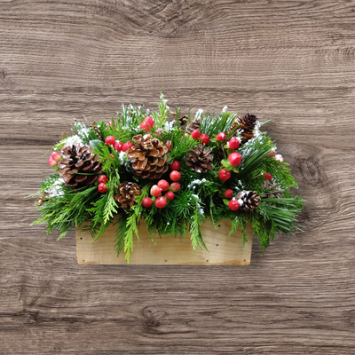 Evergreen Holiday Woodbox