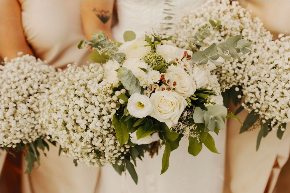 White Berries Wedding Bouquet