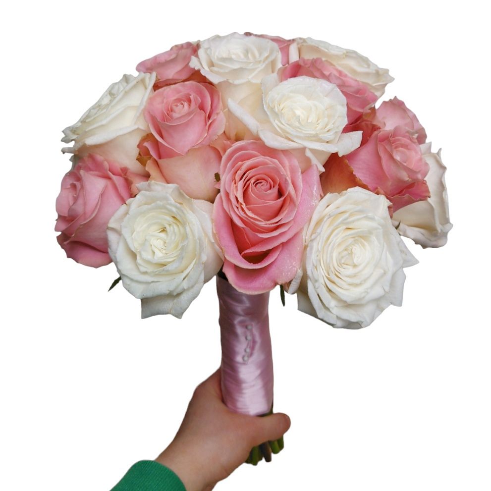 Pink and White Bridal Bouquet