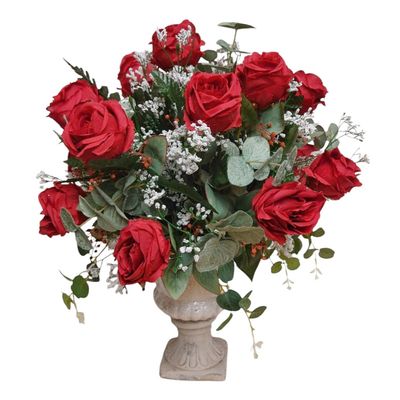 Red Roses Silk Urn Arrangement