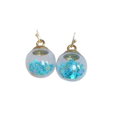 Blue Earings Flower Petals