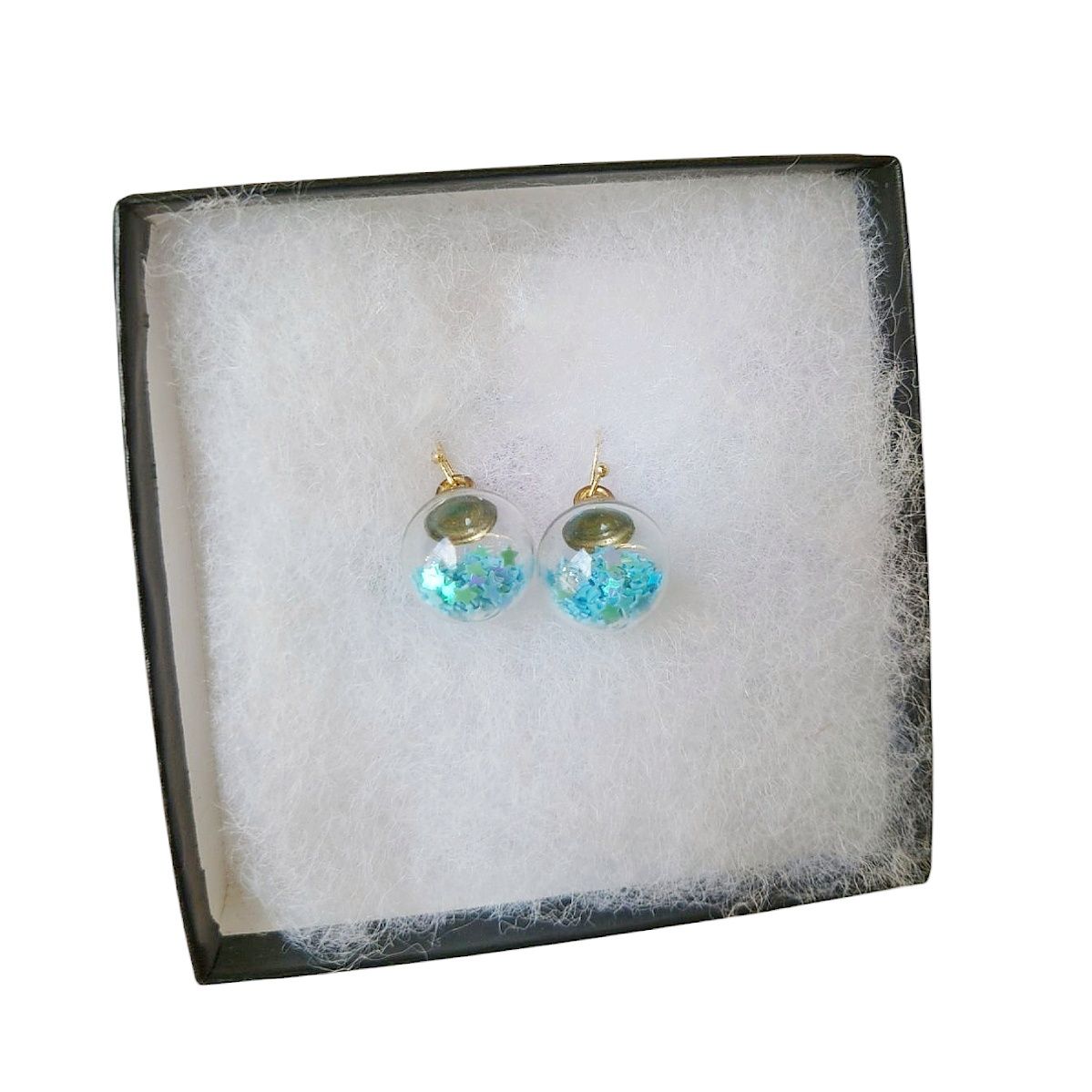 Blue Earings Flower Petals