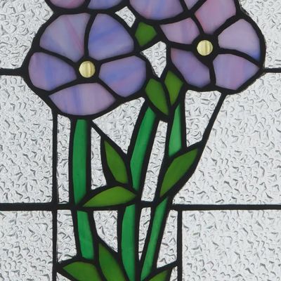 Forget Me Not Stained Glass Window Pannel