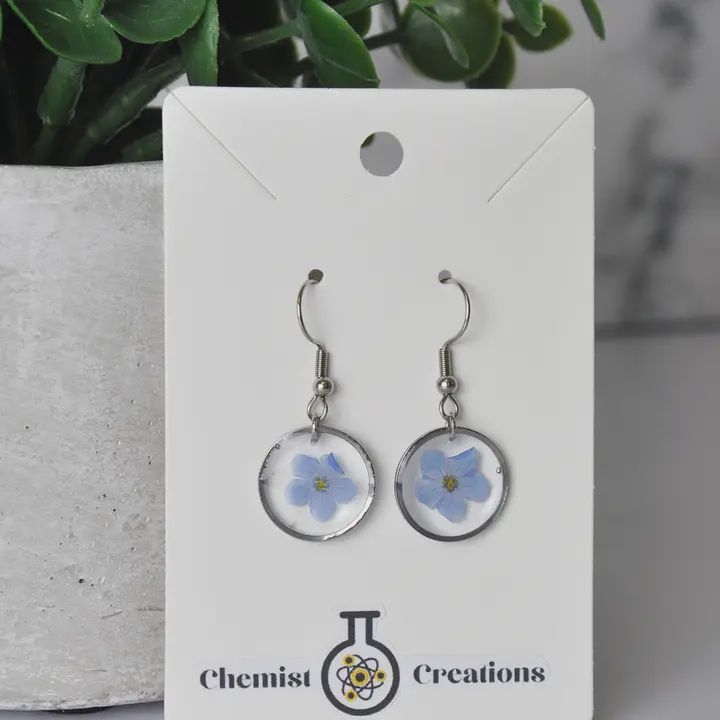 Forget-Me-Not Real Flower Earrings