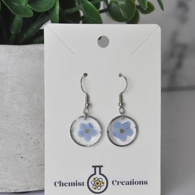 Forget-Me-Not Real Flower Earrings