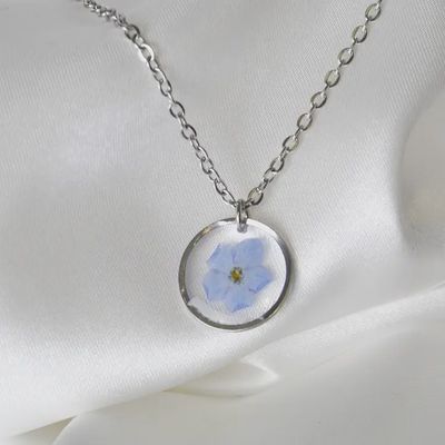 Forget Me Not Real Flower Necklace