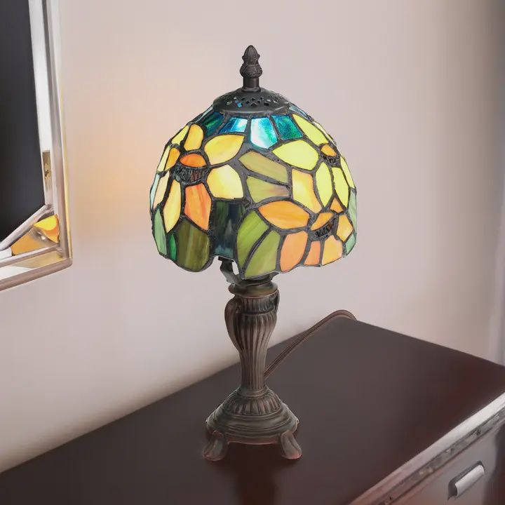 12&quot;H Sunflower Blossoms Candlestick Accent Lamp