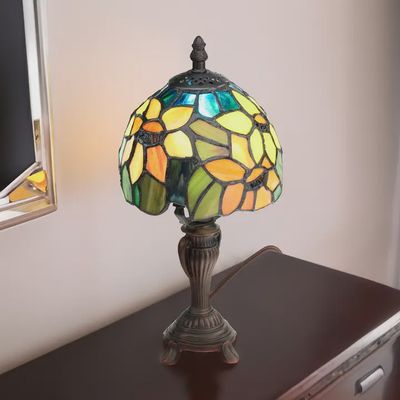 12&quot;H Sunflower Blossoms Candlestick Accent Lamp