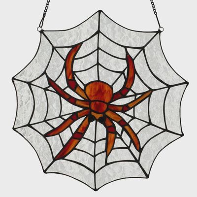 12" Spider Stained Glass Window Panel