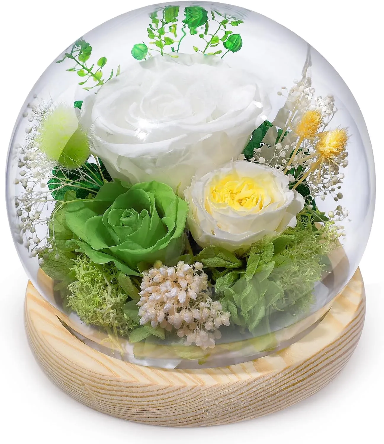 Preserved Rose Globe Green