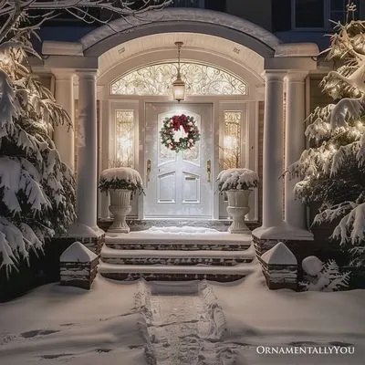 Couronne de Noël 20 po avec Nœud à Carreaux et Ours en Peluche