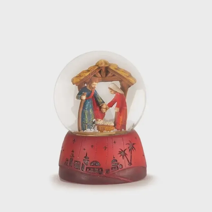 Holy Family in Creche Water Globe