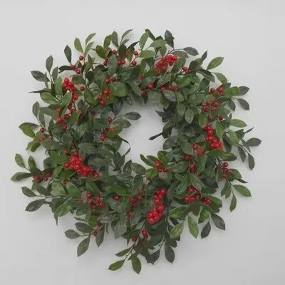 Artificial Christmas Red Berry Wreath 20&quot;
