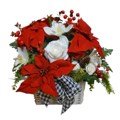 Christmas Silk Flower Basket